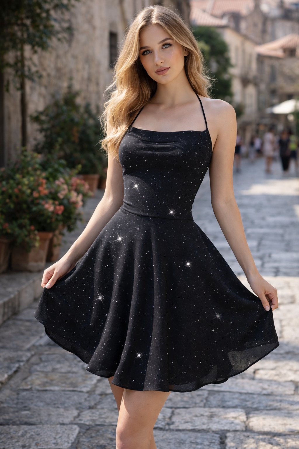eilena fit & flare dress Elena season_YR000 Width:X-Wide sculpting silhouette Ivory Silk Midi Dress: