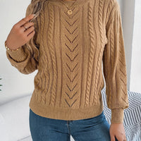 Alice | Refined and Timeless Cable Knit Openwork Sweater