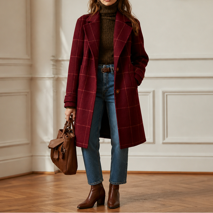 Wearbella | Plaid Oversized Coat – Stylish Checkered Design for Women