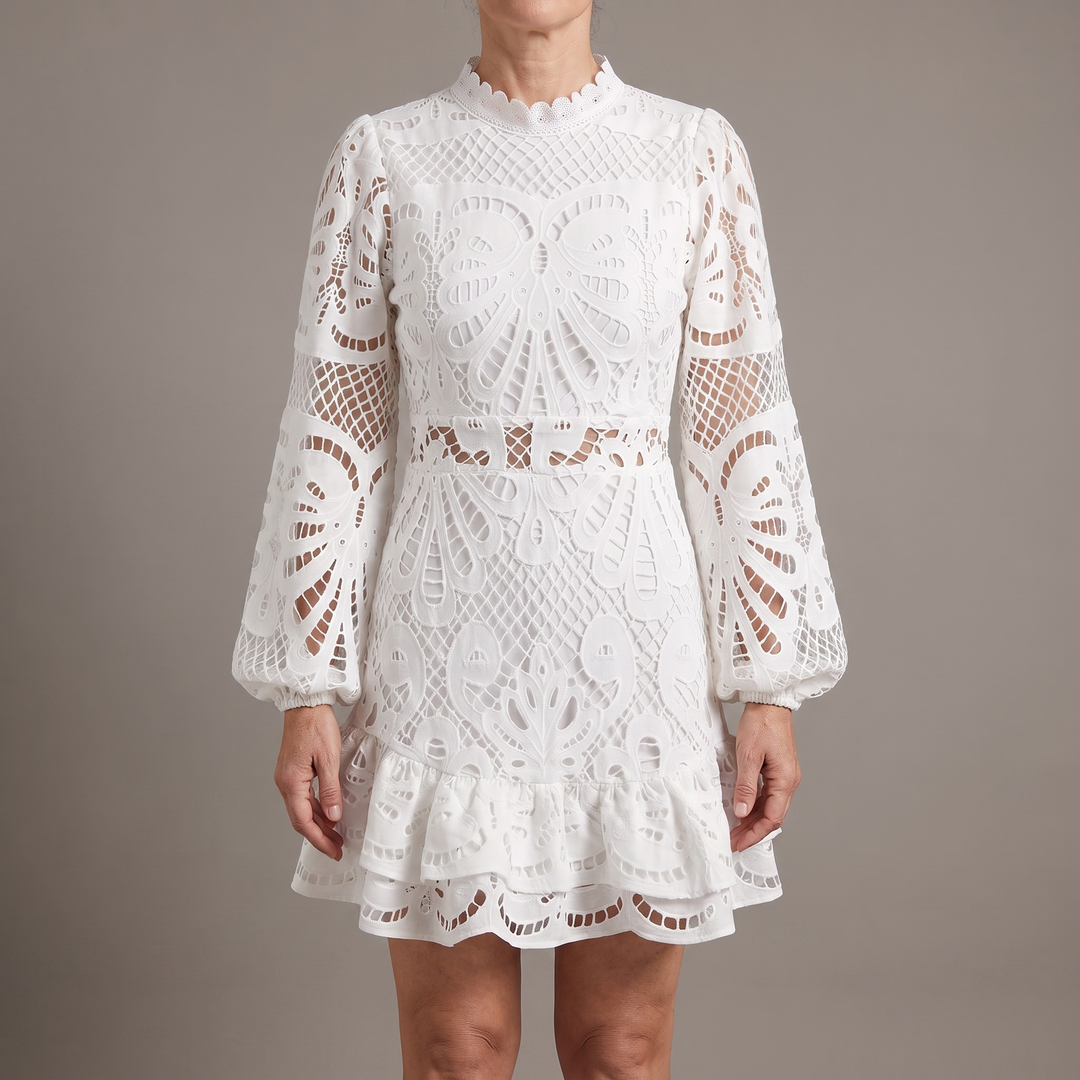 Heavens | Mini Dress – Elegant Cut-Out Lace Design