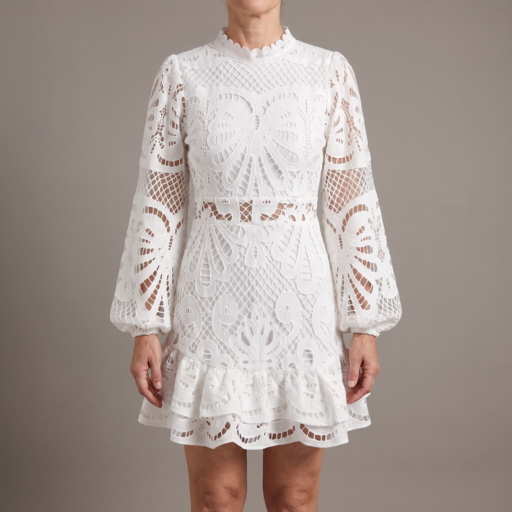 Heavens | Mini Dress – Elegant Cut-Out Lace Design