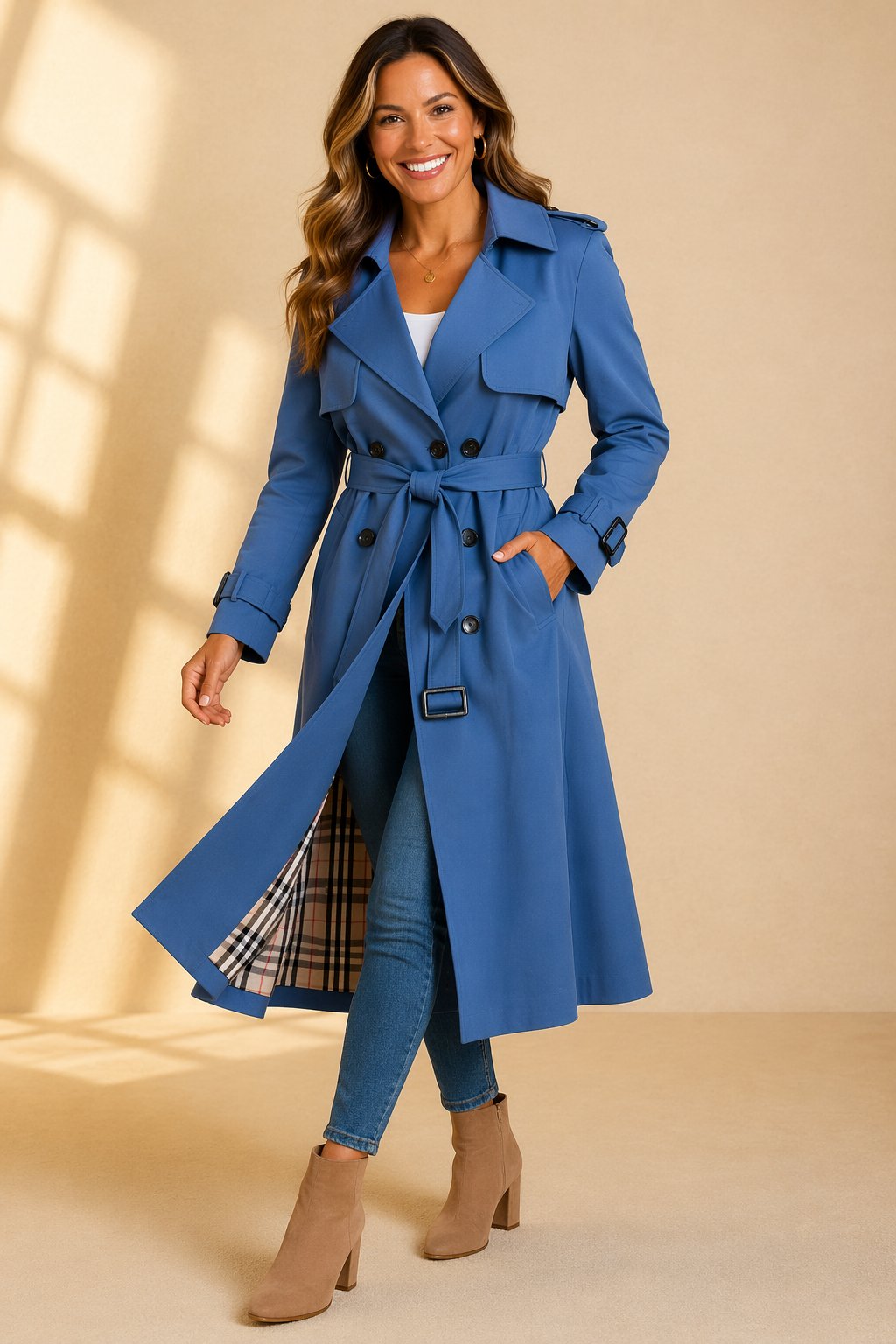 Olivia | Classic and Modern Belted Trench Coat