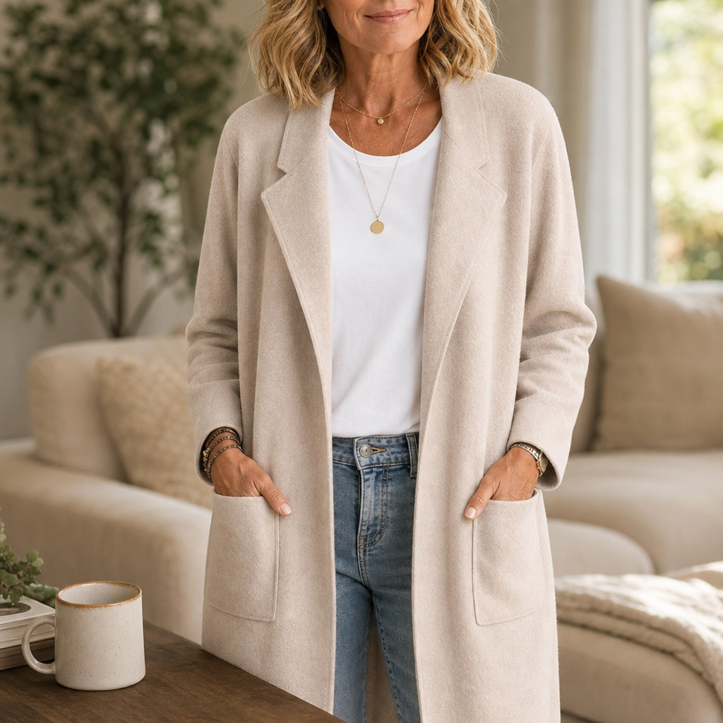 Draperie | Longline Open-Front Coat for Women