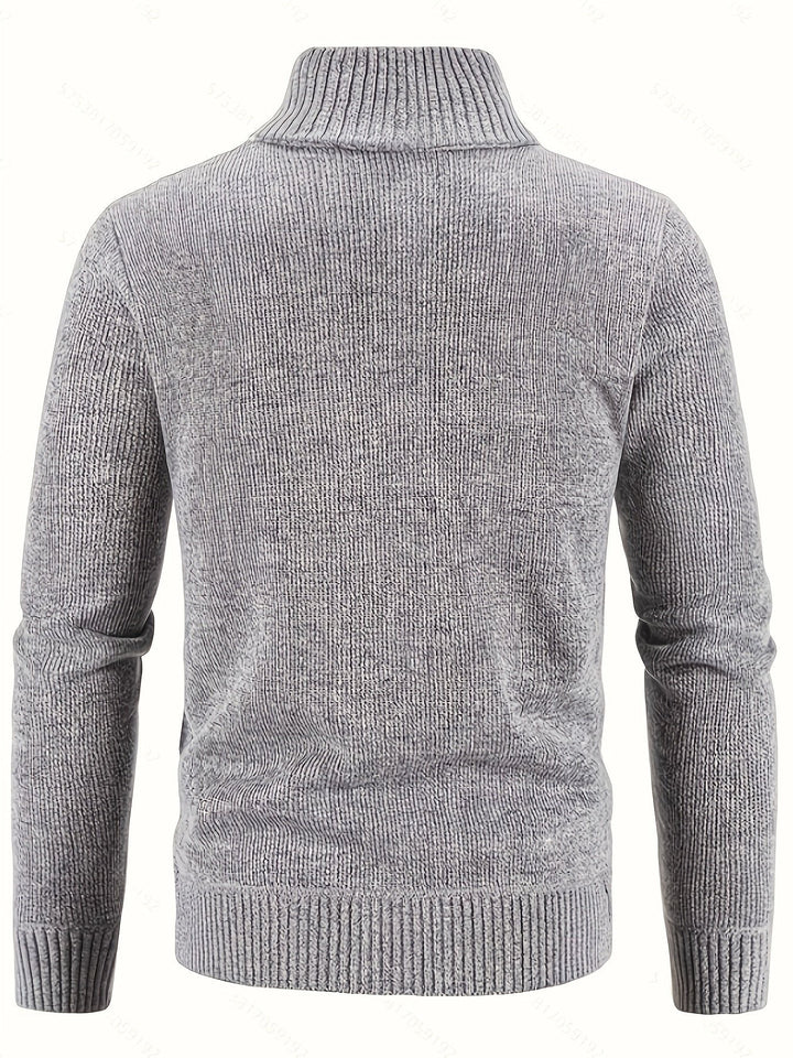 Walter | Full-Zip Cardigan – Textured Design for Men