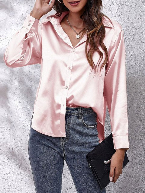 Liora | Silk Shirt – Elegant Long Sleeve Style for Women