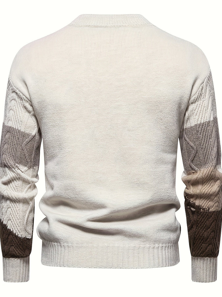 Simon | Textured Colour-Block Sweater for Men