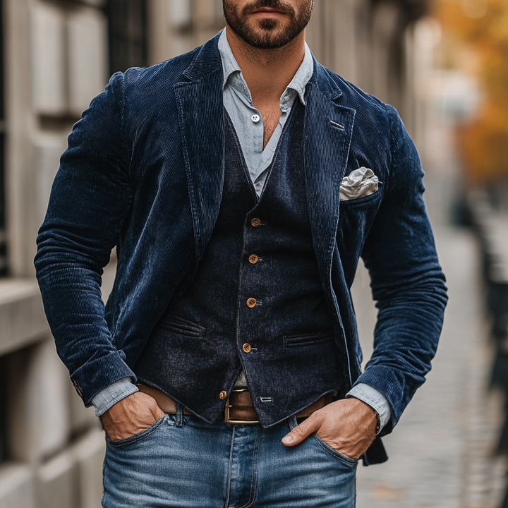 Alexander | Ensemble classique et vintage pour homme, avec blazer et gilet