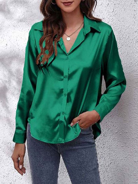 Liora | Silk Shirt – Elegant Long Sleeve Style for Women