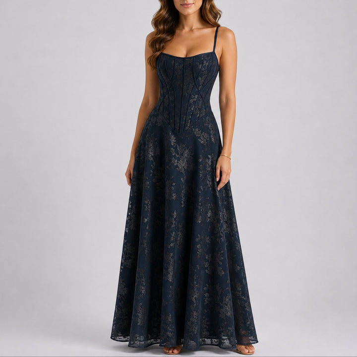 Serena | Elegantes und feminines florales Maxi-Kleid für eine Herbsthochzeit