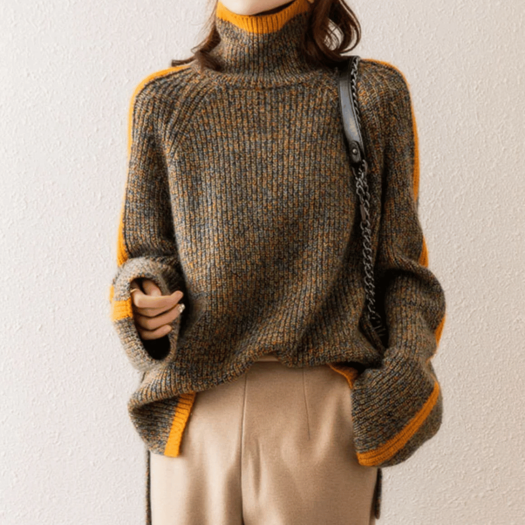 Ravelyn | Melange Knit Turtleneck – Ultra-Soft Cashmere Style
