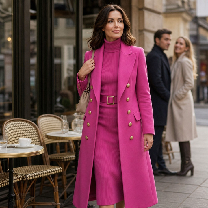 Wearbella | Double-Breasted Wool-Look Coat for Women