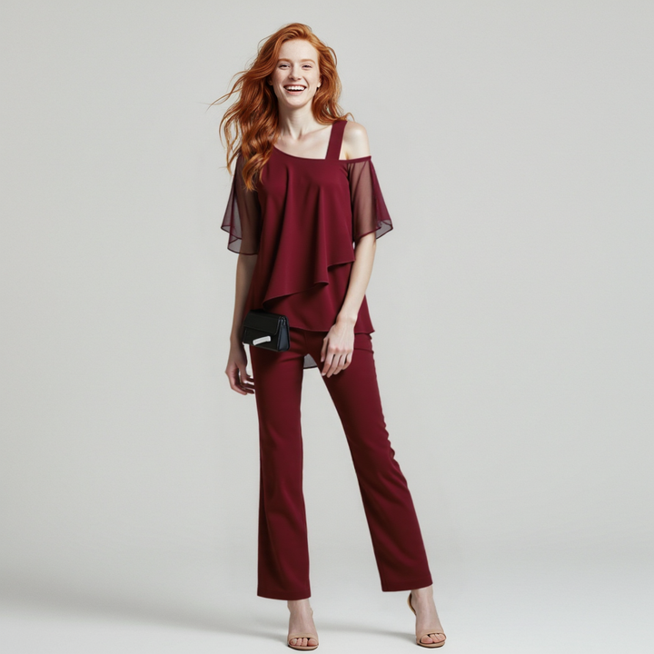 Clara | Elegant Cold Shoulder Two Piece Set