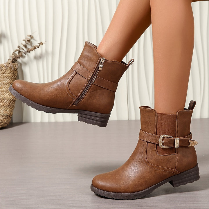 Rosalie | Western-Inspired Buckle Ankle Boots