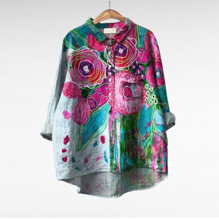 Colleen | Long Sleeve Blouse – Classic Multicolor Style