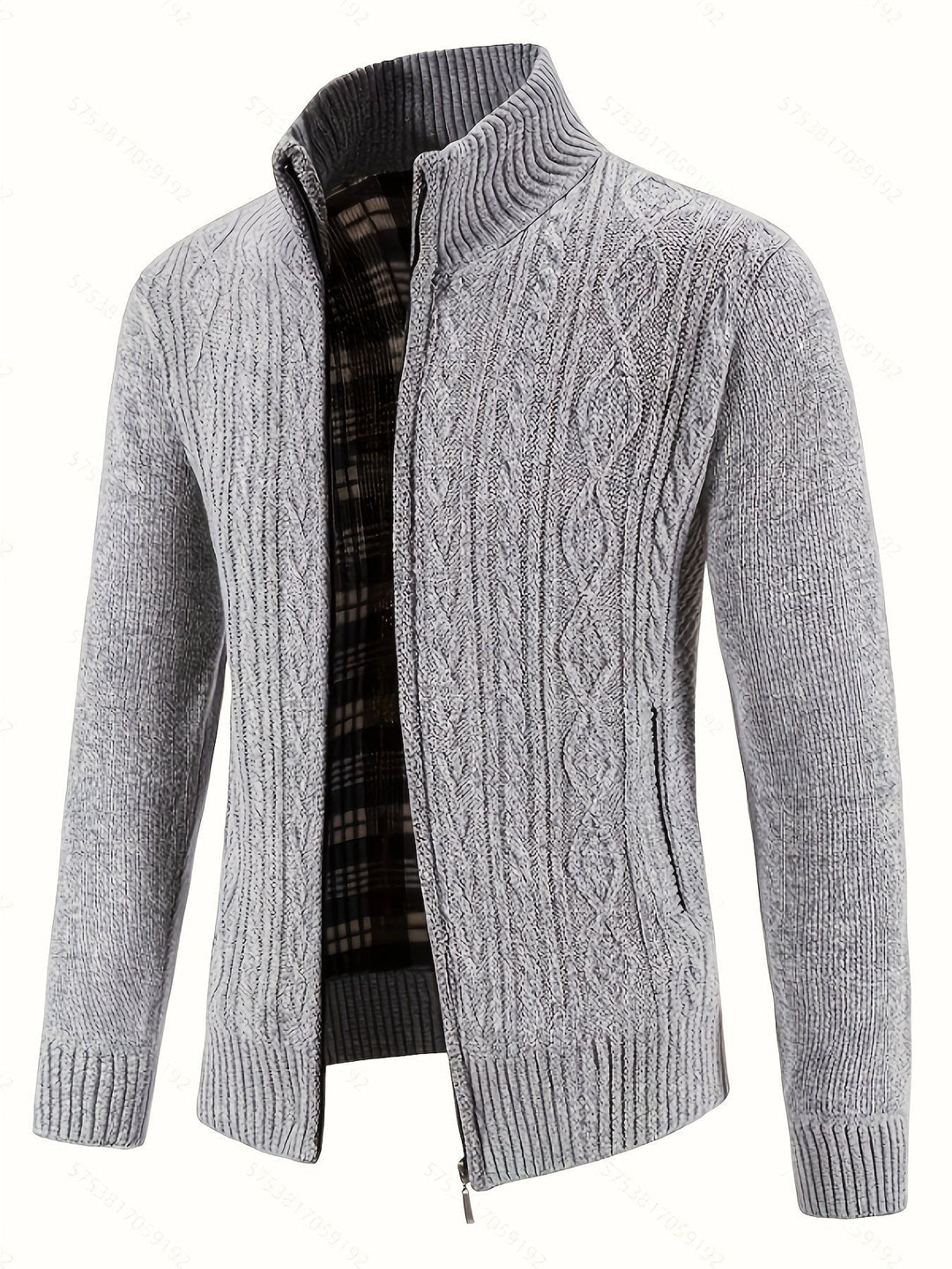 Walter | Full-Zip Cardigan – Textured Design for Men
