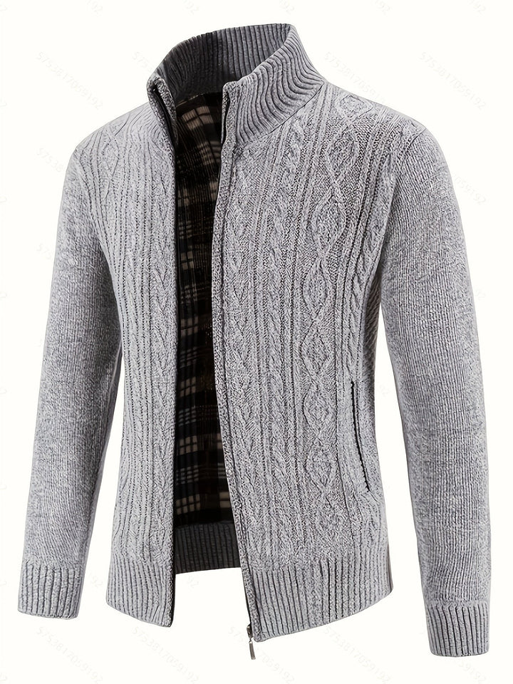 Walter | Full-Zip Cardigan – Textured Design for Men