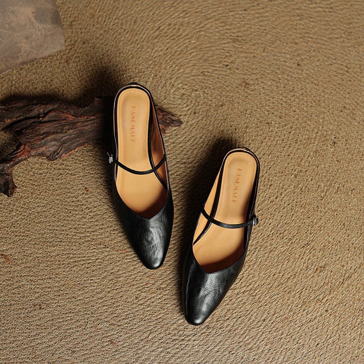 Sophia | Elegant and Timeless Buckled Pointed Toe Mules