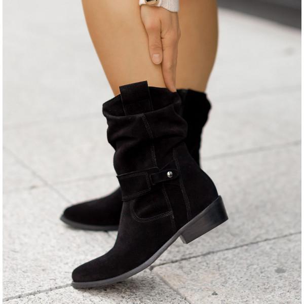 Isabella | Chic And Relaxed Fold-Over Slouch Ankle Boots