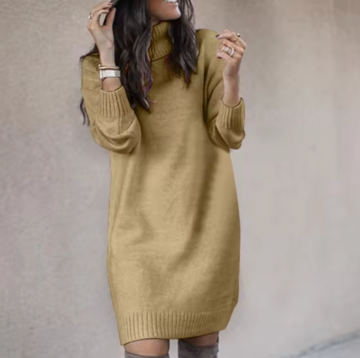 Nadine | Sweater Dress – Stylish Roll Neck Design for Women