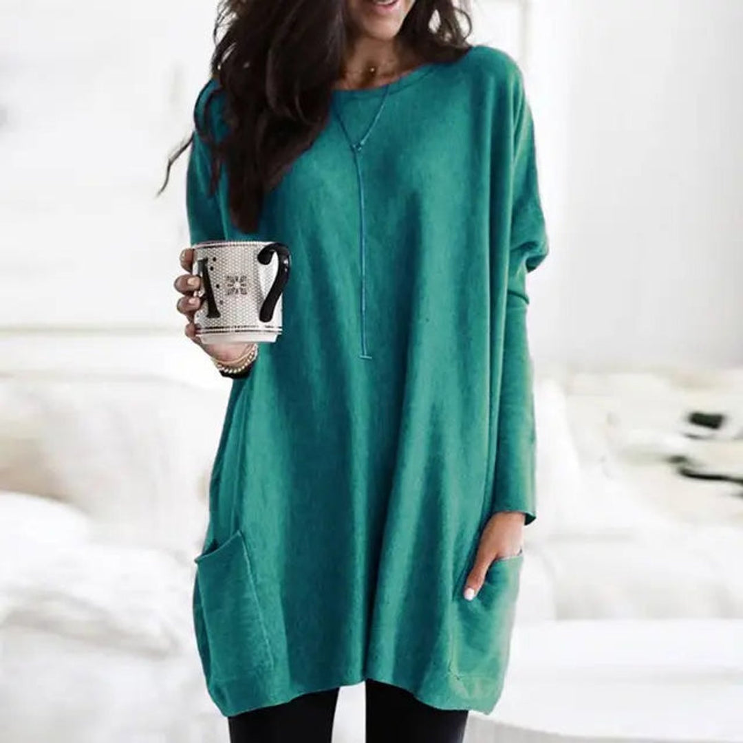 Sarah | Comfortable And Stylish Oversized Pocket Tunic Sweater