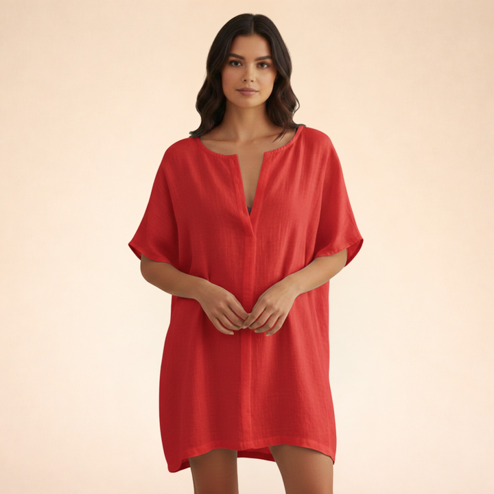Lunarelle| Damen Luftiges Baumwoll-Sommerkleid