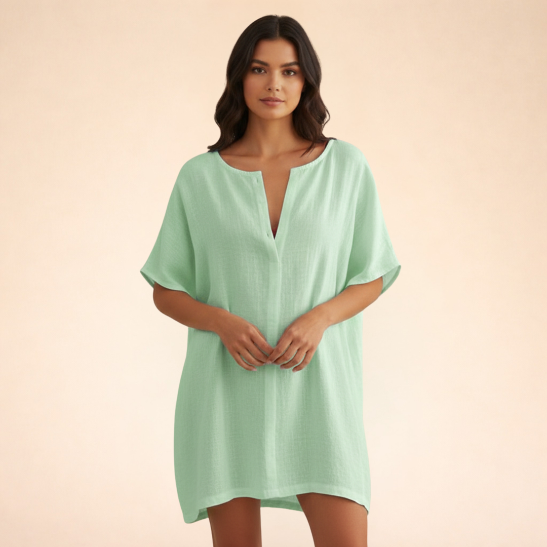 Lunarelle| Damen Luftiges Baumwoll-Sommerkleid