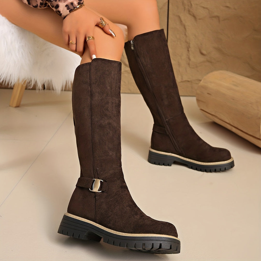Maya | Chic And Versatile Low Block Heel Knee High Boots