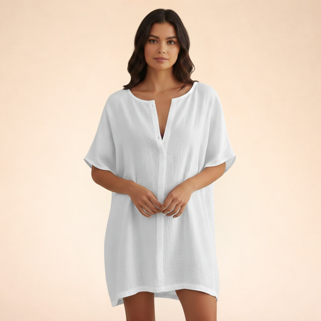 Lunarelle| Damen Luftiges Baumwoll-Sommerkleid