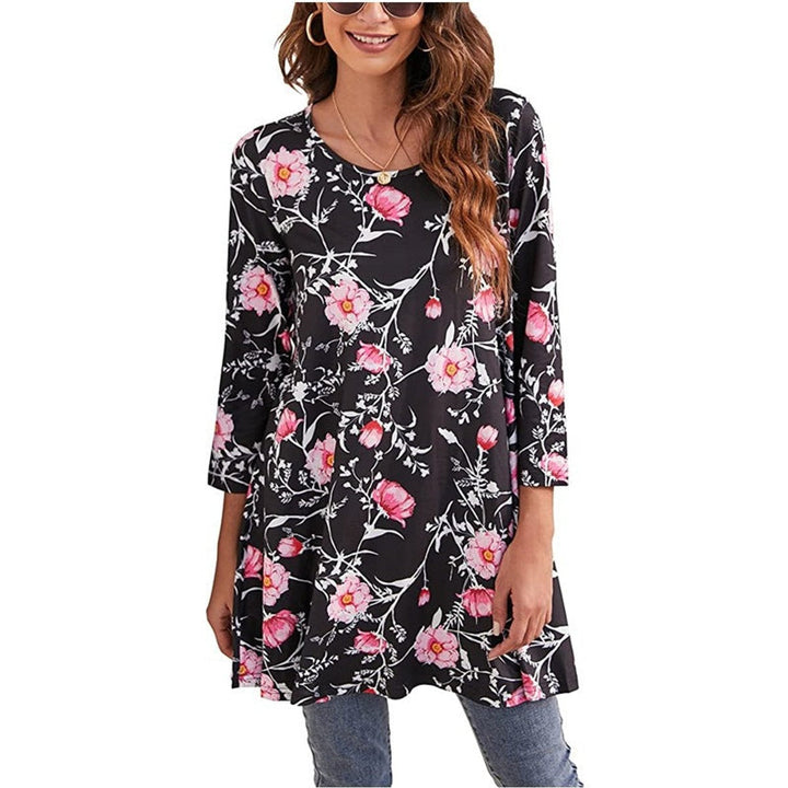 Amelia | Geometric Mandala Print A-Line Tunic Top