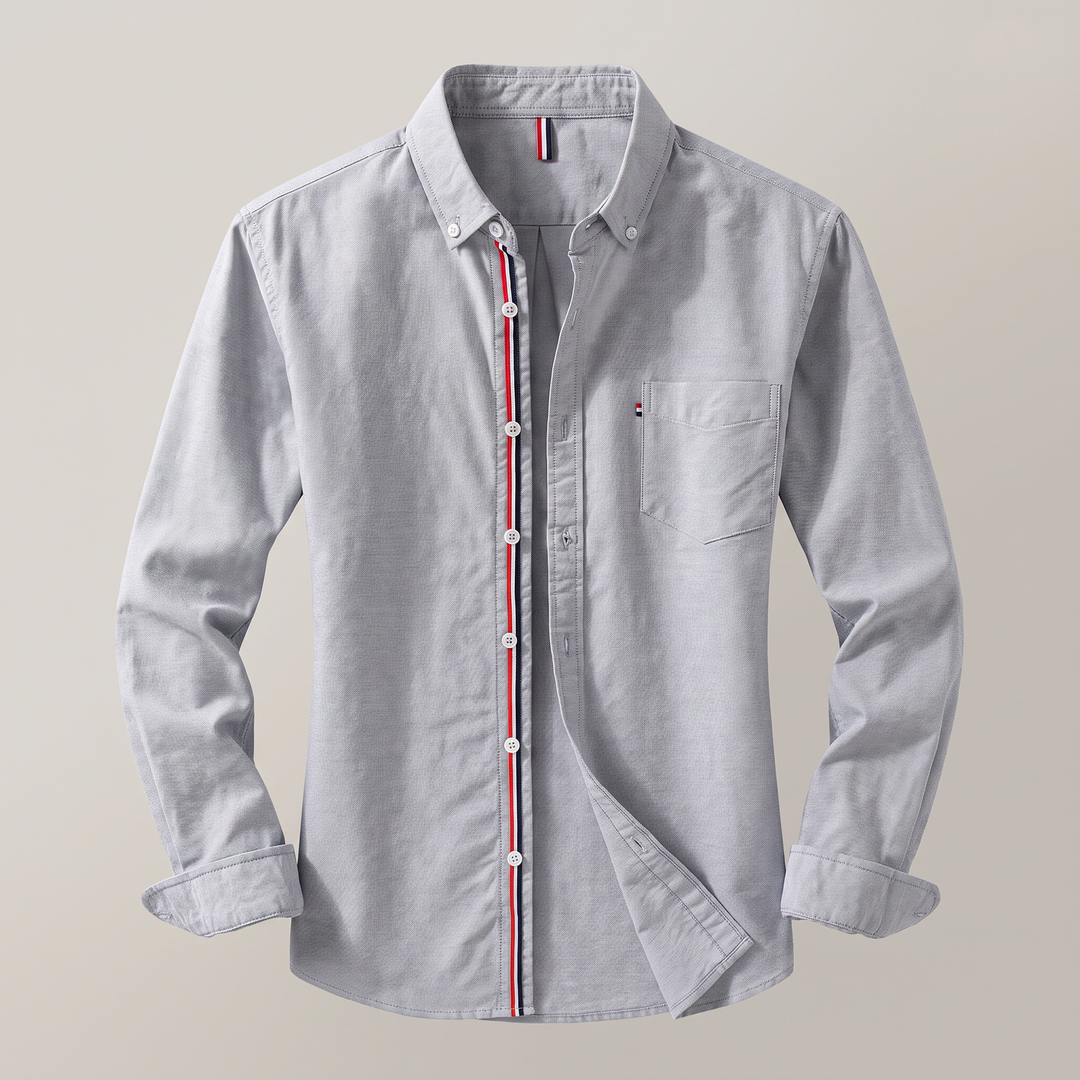 Emilio | Linen Shirt – Crisp Stripe-Trimmed Casual Style for Men