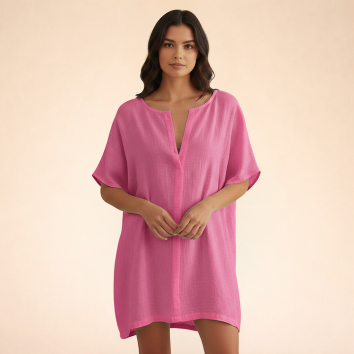 Lunarelle| Damen Luftiges Baumwoll-Sommerkleid