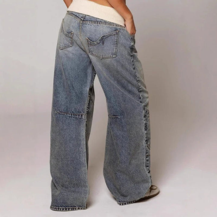 Vanessa | Baggy Jeans – Vintage Washed Style for Women