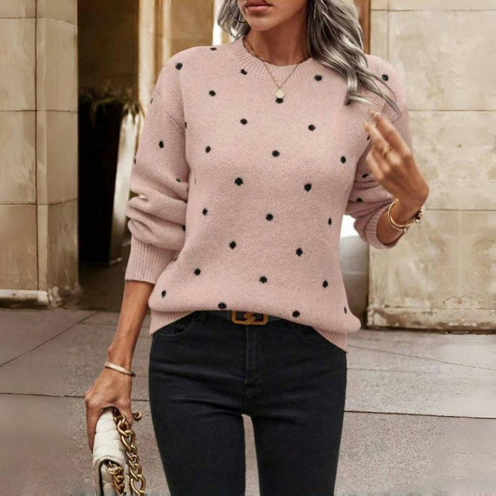 Nora | Elegant And Textured Dotted Knit Sweater