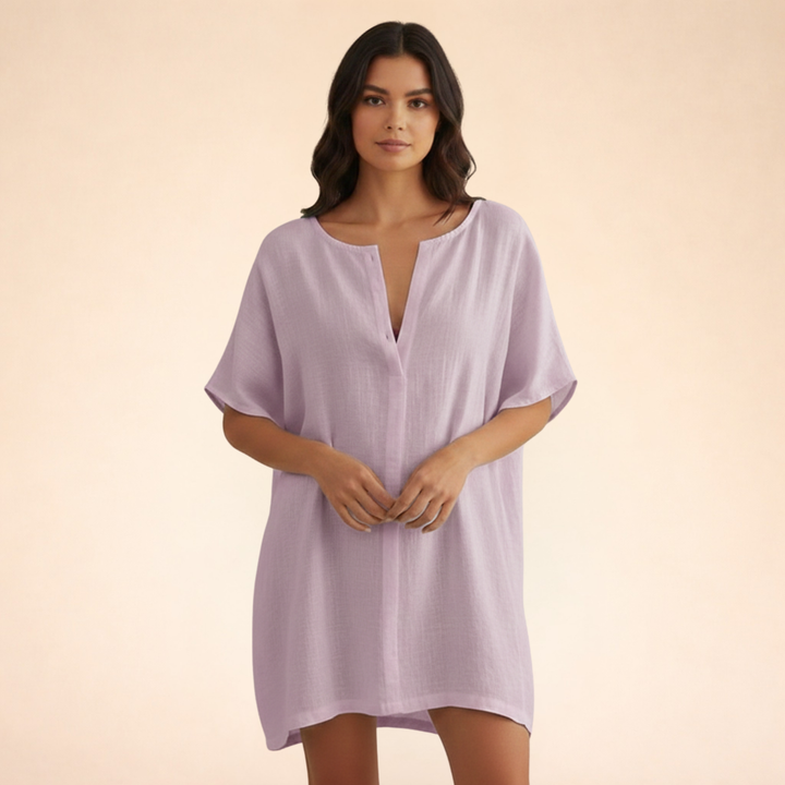 Lunarelle| Damen Luftiges Baumwoll-Sommerkleid