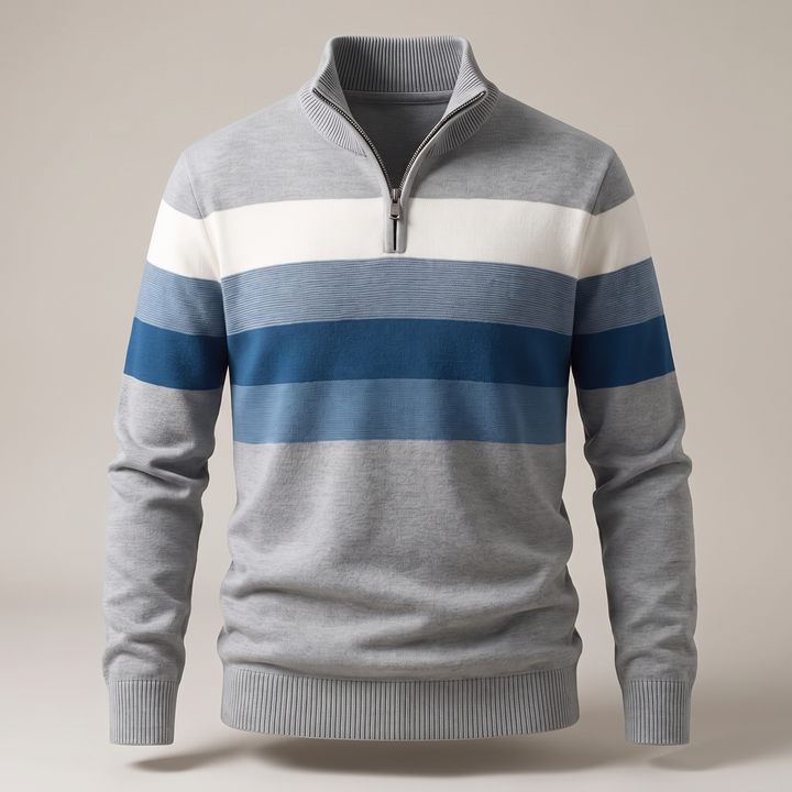 Lorven | Stripe Pullover – Casual Warmth with Quarter-Zip