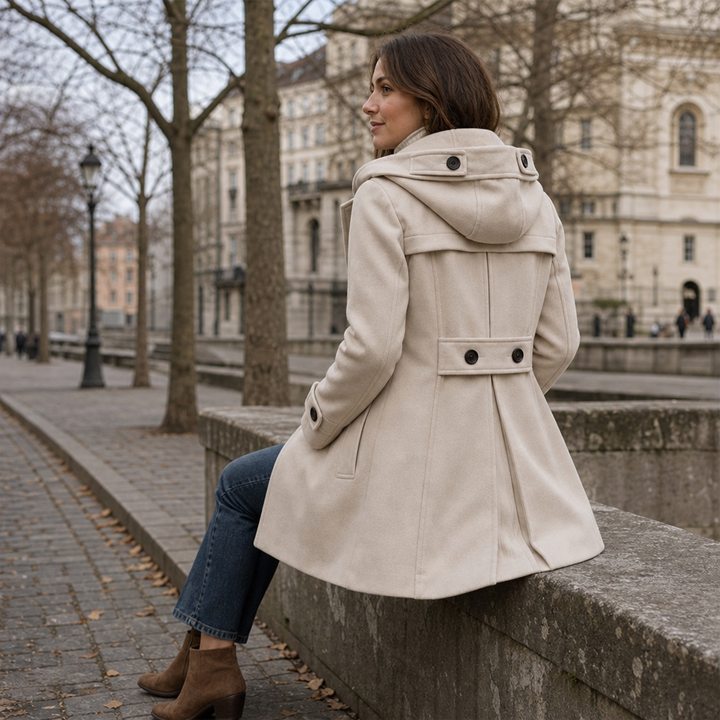 Mayfield | Double-Breasted Hooded Peacoat – Stylish Winter Coat for Women