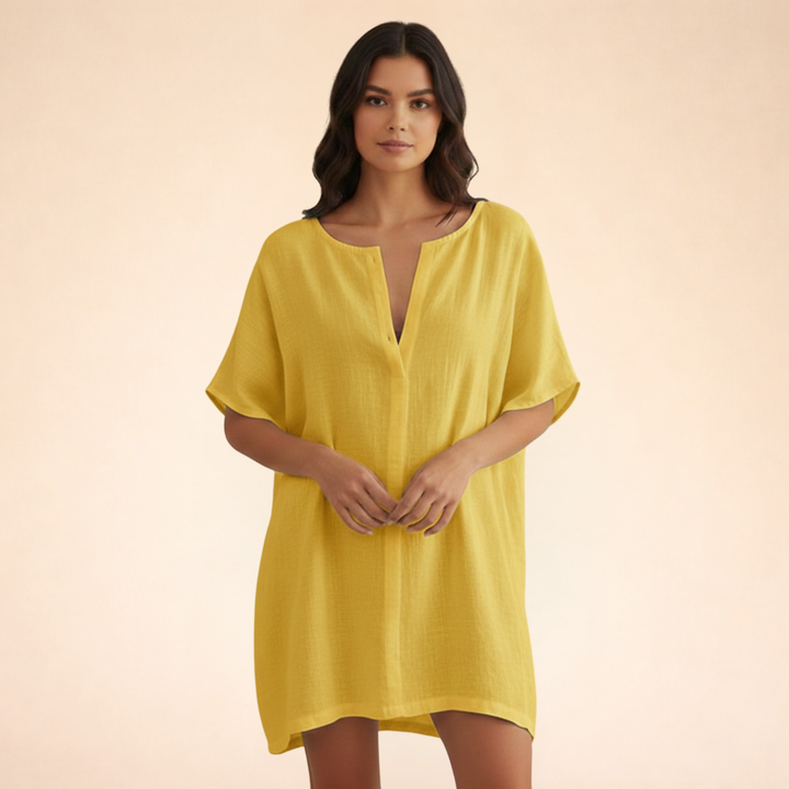 Lunarelle| Damen Luftiges Baumwoll-Sommerkleid