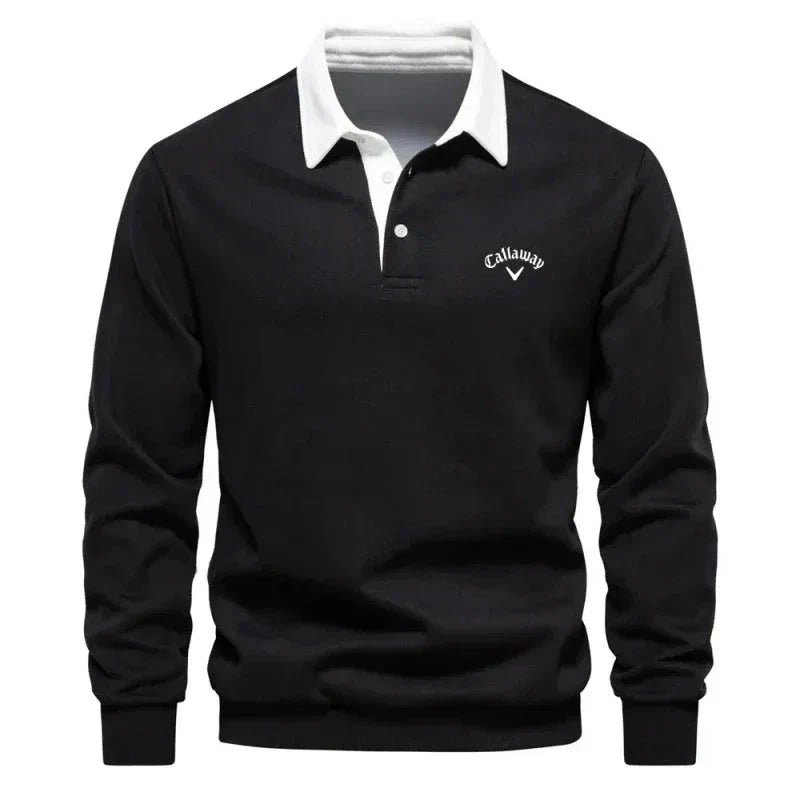Luca | Classic And Stylish Contrast Collar Knit Polo Sweater
