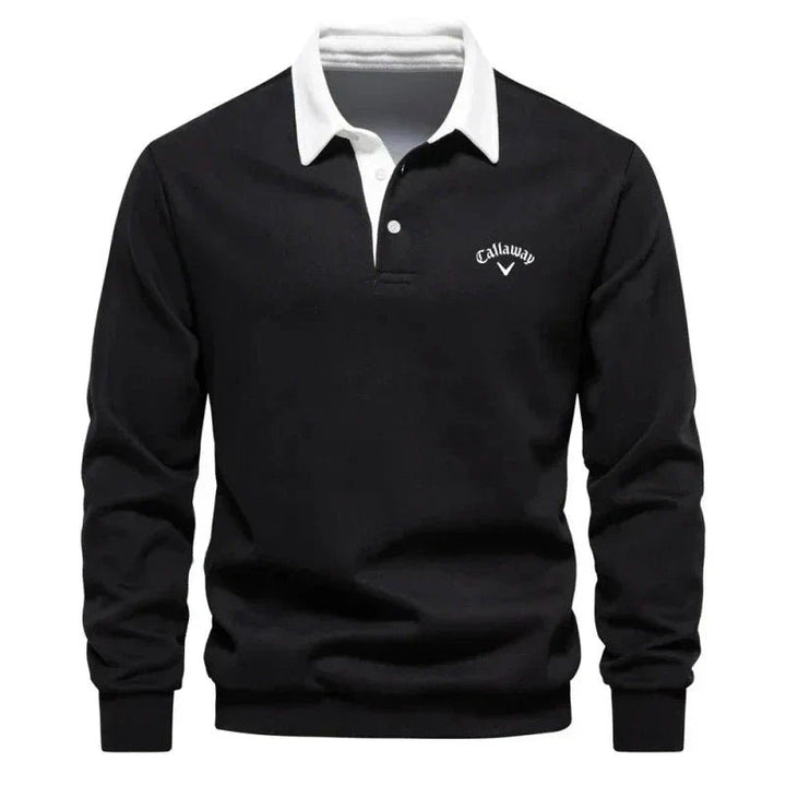 Luca | Classic And Stylish Contrast Collar Knit Polo Sweater