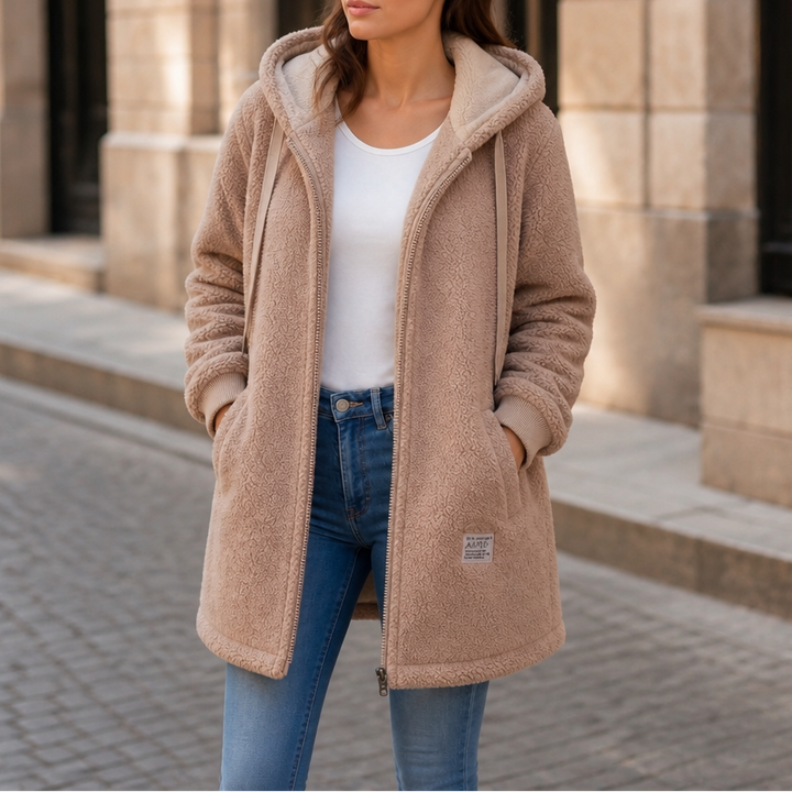 Veloura | Hooded Faux-Shearling Jacket for Women