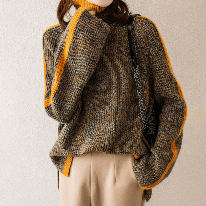 Ravelyn | Melange Knit Turtleneck – Ultra-Soft Cashmere Style