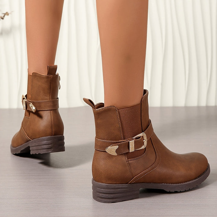 Rosalie | Western-Inspired Buckle Ankle Boots