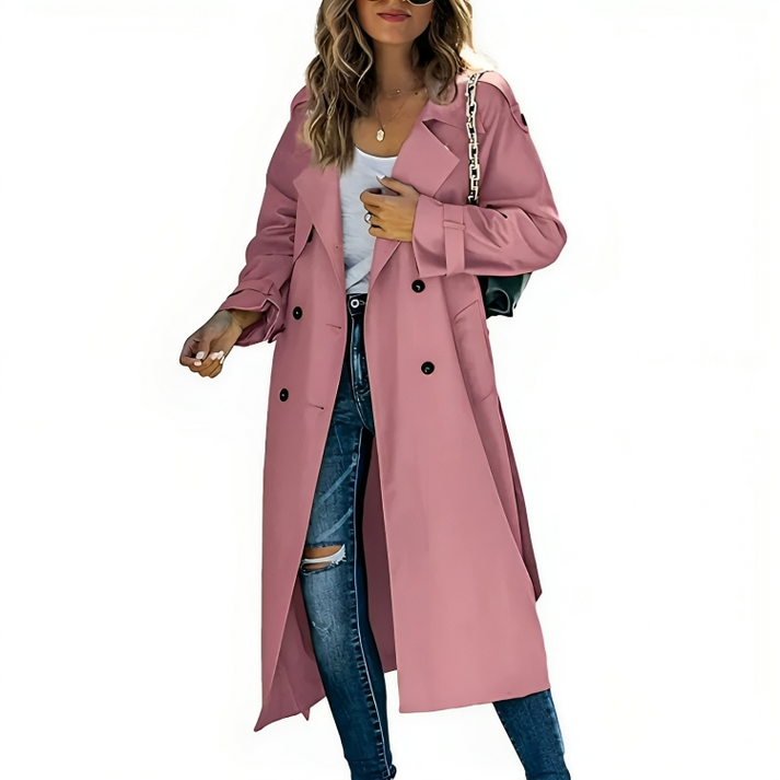 Nora | Comfortable And Elegant Double Breasted Trench Coat