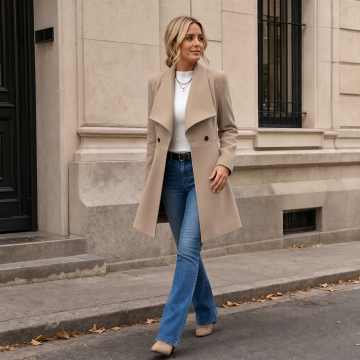 Elowen | A-Line Tailored Overcoat – Polished Look for Women
