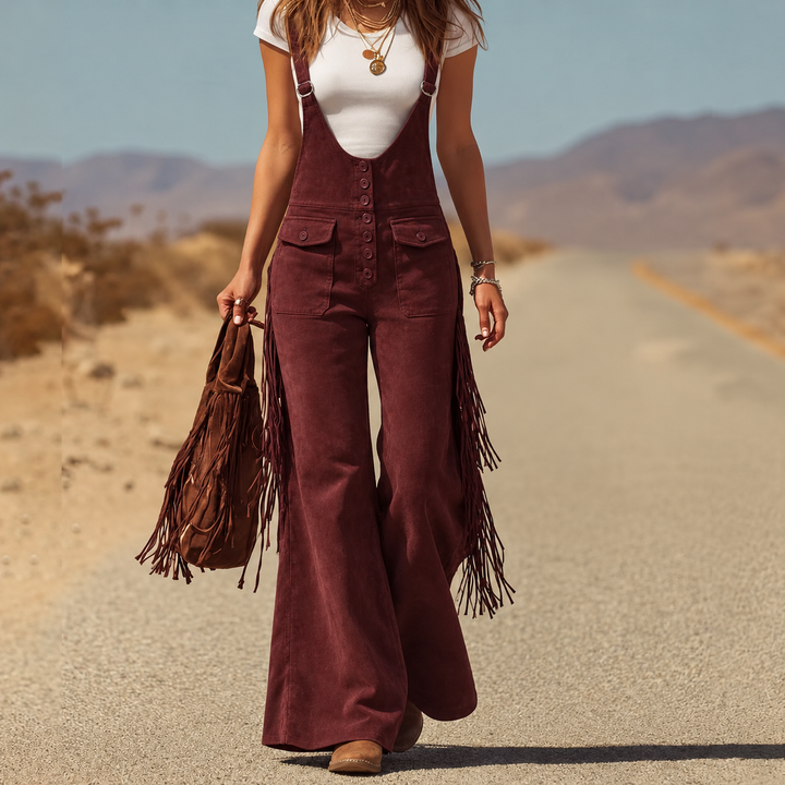 Sundance | Wide-Leg Jumpsuit with Fringe Trim for Effortless Style