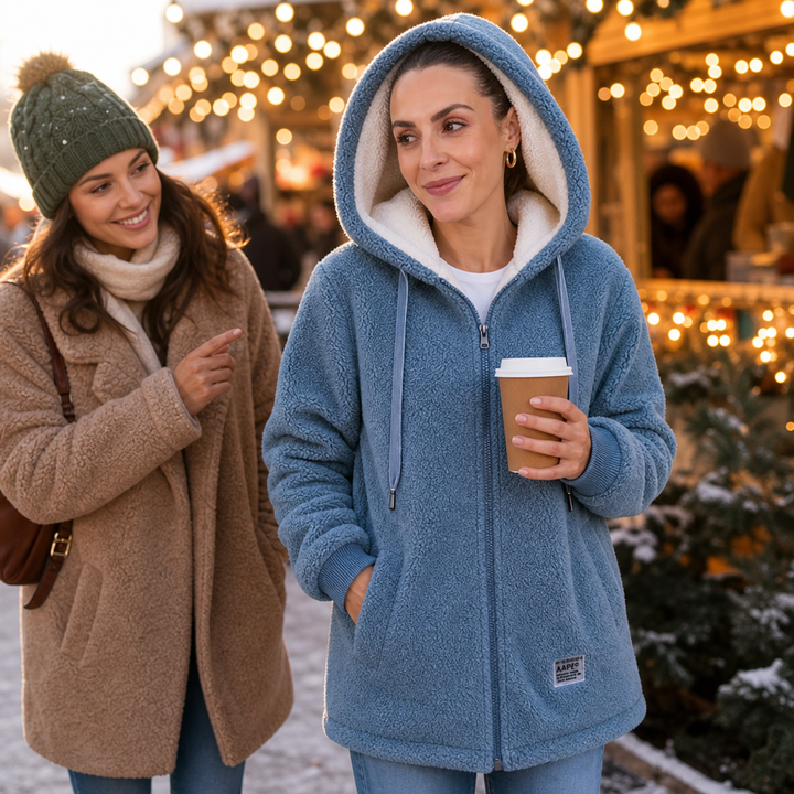 Veloura | Hooded Faux-Shearling Jacket for Women