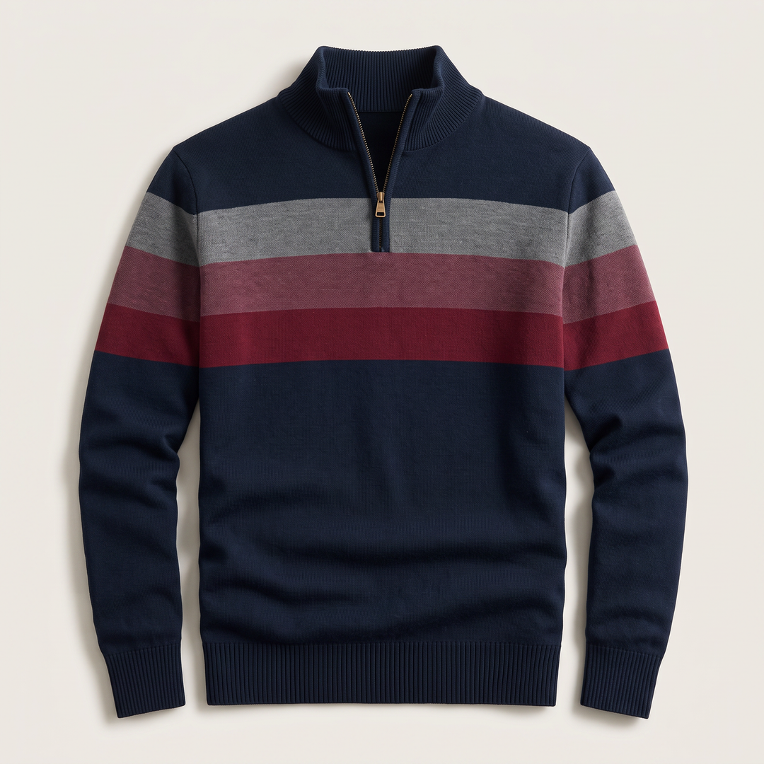 Lorven | Stripe Pullover – Casual Warmth with Quarter-Zip