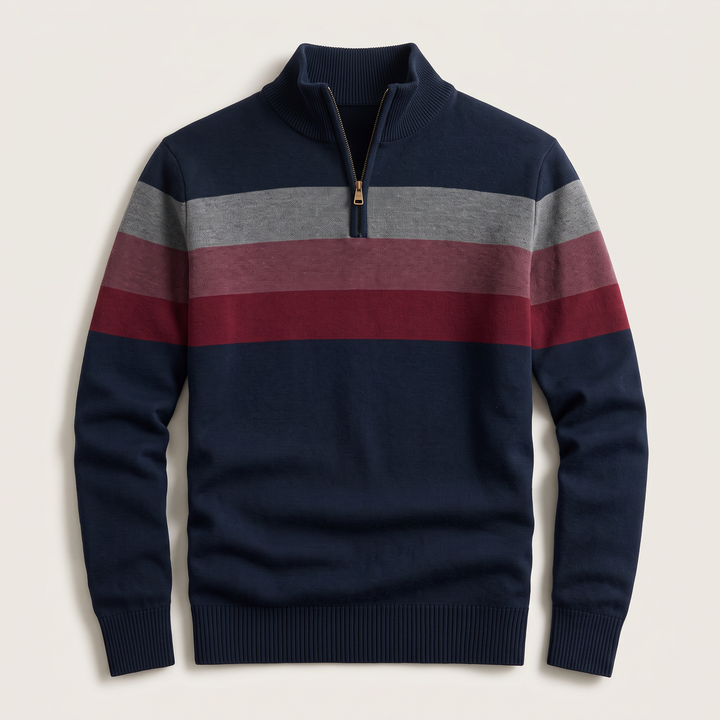 Lorven | Stripe Pullover – Casual Warmth with Quarter-Zip