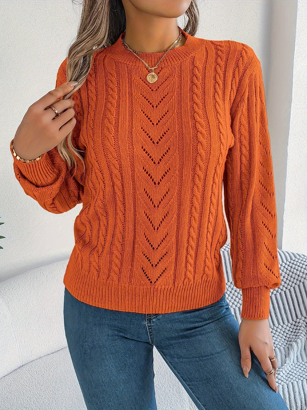Blythe | Cable-Knit Sweater – Cozy Textured Style for Women