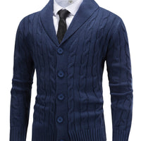 Lucas | Classic and Warm Cable Knit Shawl Collar Cardigan
